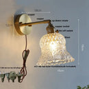 GobekUsa Amber Flower Glass LED Wall Light Fixture for Kitchen Restaurant Bar