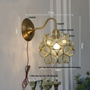 GobekUsa Amber Flower Glass LED Wall Sconce for Living Room, Cafe, Bathroom Vanity
