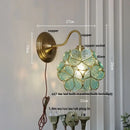 GobekUsa Amber Flower Glass LED Wall Sconce for Living Room, Cafe, Bathroom Vanity