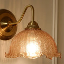 GobekUsa Amber Flower Glass LED Wall Sconce for Living Room, Cafe, Bathroom Vanity