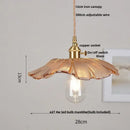 GobekUsa Amber Flower Glass Pendant Lamp, Modern Nordic LED Hanging Light for Kitchen Living Room