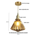 GobekUsa Amber Flower Glass Pendant Lamp, Modern Nordic LED Hanging Light for Kitchen Living Room