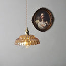 GobekUsa Amber Flower Glass Pendant Light LED Kitchen Decor Home Reading Room