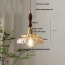 GobekUsa Amber Flower Glass Pendant Light LED Kitchen Decor Home Reading Room
