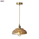 GobekUsa Amber Flower Glass Pendant Light LED Kitchen Decor Home Reading Room