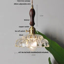 GobekUsa Amber Flower Glass Pendant Light LED Kitchen Decor Home Reading Room