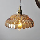 GobekUsa Amber Flower Glass Pendant Light LED Kitchen Decor Home Reading Room