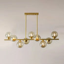GobekUsa Amber Glass Bubbles Island Lamp: Modern Gold Hanging Light for Dining Room