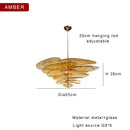 GobekUsa Amber Glass Ceiling Chandelier for Elegant Living Room Decor.