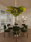 GobekUsa Amber Glass Ceiling Chandelier for Elegant Living Room Decor.