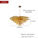 GobekUsa Amber Glass Ceiling Chandelier for Elegant Living Room Decor.