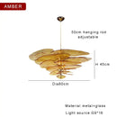 GobekUsa Amber Glass Ceiling Chandelier for Elegant Living Room Decor.