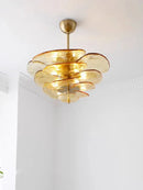 GobekUsa Amber Glass Ceiling Chandelier for Elegant Living Room Decor.