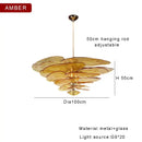 GobekUsa Amber Glass Ceiling Chandelier for Elegant Living Room Decor.