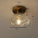 GobekUsa Amber Glass Ceiling Lamp Wood Nordic Modern Bedroom Bathroom Light