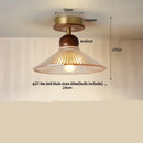 GobekUsa Amber Glass Ceiling Lamp Wood Nordic Modern Bedroom Bathroom Light