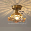GobekUsa Amber Glass Ceiling Lamp Wood Nordic Modern Bedroom Bathroom Light