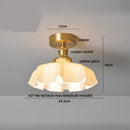 GobekUsa Amber Glass Ceiling Lamp Wood Nordic Modern Bedroom Bathroom Light