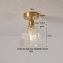 GobekUsa Amber Glass Ceiling Lamp Wood Nordic Modern Bedroom Bathroom Light