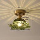 GobekUsa Amber Glass Ceiling Lamp Wood Nordic Modern Bedroom Bathroom Light