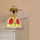 GobekUsa Amber Glass Ceiling Lamp Wood Nordic Modern Bedroom Bathroom Light