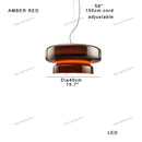 GobekUsa Amber Glass Ceiling Pendant Lights for Kitchen Island Dining Table Decoration