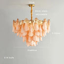 GobekUsa Amber Glass Chandelier: Dimmable Luxury Light Fixture for Living Room Hall