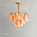 GobekUsa Amber Glass Chandelier: Dimmable Luxury Light Fixture for Living Room Hall