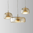 GobekUsa Amber Glass Chandelier Pendant Light for Living Room, Bedroom, Kitchen, and Bar