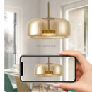 GobekUsa Amber Glass Chandelier Pendant Light for Living Room, Bedroom, Kitchen, and Bar