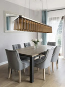 GobekUsa Amber Glass Chandelier Rectangle Pendant Lighting for Nordic Dining Room