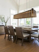 GobekUsa Amber Glass Chandelier Rectangle Pendant Lighting for Nordic Dining Room