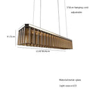 GobekUsa Amber Glass Chandelier Rectangle Pendant Lighting for Nordic Dining Room