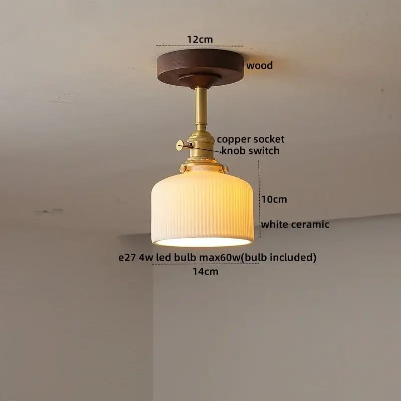 GobekUsa Amber Glass Copper LED Ceiling Light Fixture for Modern Home Decor, photo 23 of 33