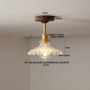 GobekUsa Amber Glass Copper LED Ceiling Light Fixture for Modern Home Decor