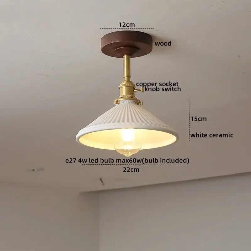 GobekUsa Amber Glass Copper LED Ceiling Light Fixture for Modern Home Decor, photo 22 of 33