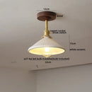 GobekUsa Amber Glass Copper LED Ceiling Light Fixture for Modern Home Decor