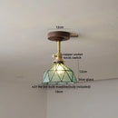 GobekUsa Amber Glass Copper LED Ceiling Light Fixture for Modern Home Decor