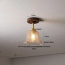 GobekUsa Amber Glass Copper LED Ceiling Light Fixture for Modern Home Decor