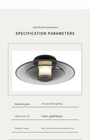 GobekUsa Amber Glass Disc Wall Lamp LED Modern Minimalist Sconce Lighting