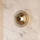 GobekUsa Amber Glass Disc Wall Lamp: Modern Minimalist LED Sconce Lighting Fixture