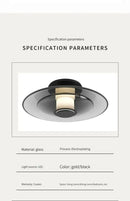 GobekUsa Amber Glass Disc Wall Lamp: Modern Minimalist LED Sconce Lighting Fixture