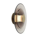 GobekUsa Amber Glass Disc Wall Lamp: Modern Minimalist LED Sconce Lighting Fixture