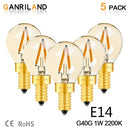 Vintage amber glass led bulb 5-pack for rv and bedroom living room by Decorbites