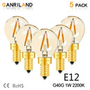 Vintage amber glass led bulb 5-pack for rv and bedroom living room by Decorbites