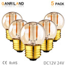 Vintage amber glass led bulb 5-pack for rv and bedroom living room by Decorbites