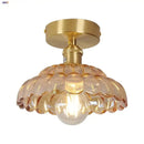 GobekUsa Amber Glass LED Ceiling Lamp Nordic Modern Simple Indoor Lighting