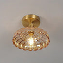 GobekUsa Amber Glass LED Ceiling Lamp Nordic Modern Simple Indoor Lighting