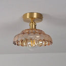 GobekUsa Amber Glass LED Ceiling Lamp Nordic Modern Simple Indoor Lighting