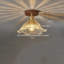 GobekUsa Amber Glass LED Ceiling Light: Modern Aluminum Wood Kitchen Balcony Room Lamp